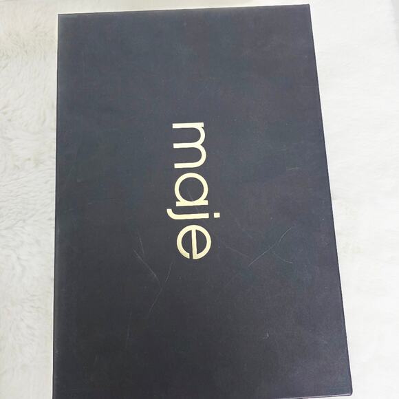 NEW Maje Feverlow Black Patent Leather Gold Chain Heart Heel Sandals EU 39 - Picture 15 of 15